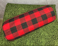 Red and Black Plaid Beaver Lined Muff - Small