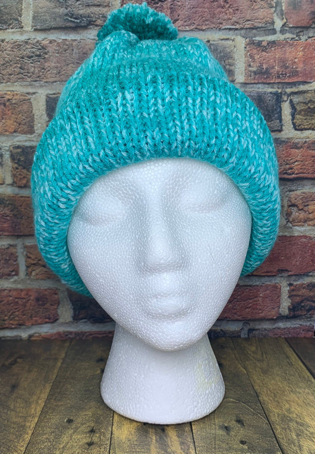 Teal Ombre Knit Hat