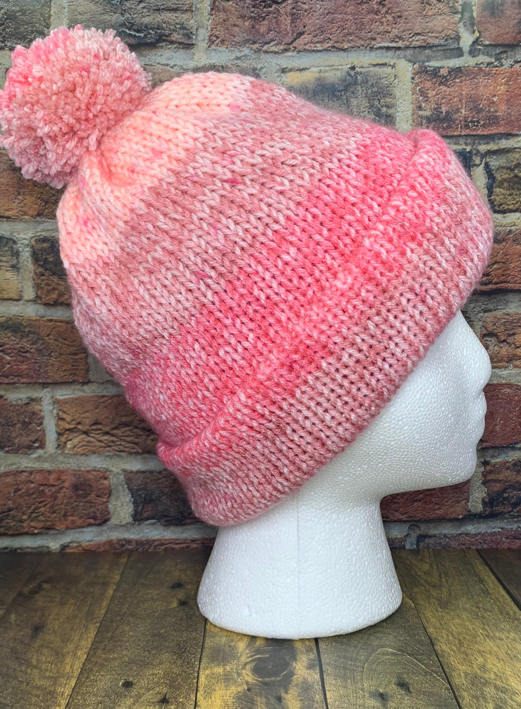 Pink Ombre Knit Hat