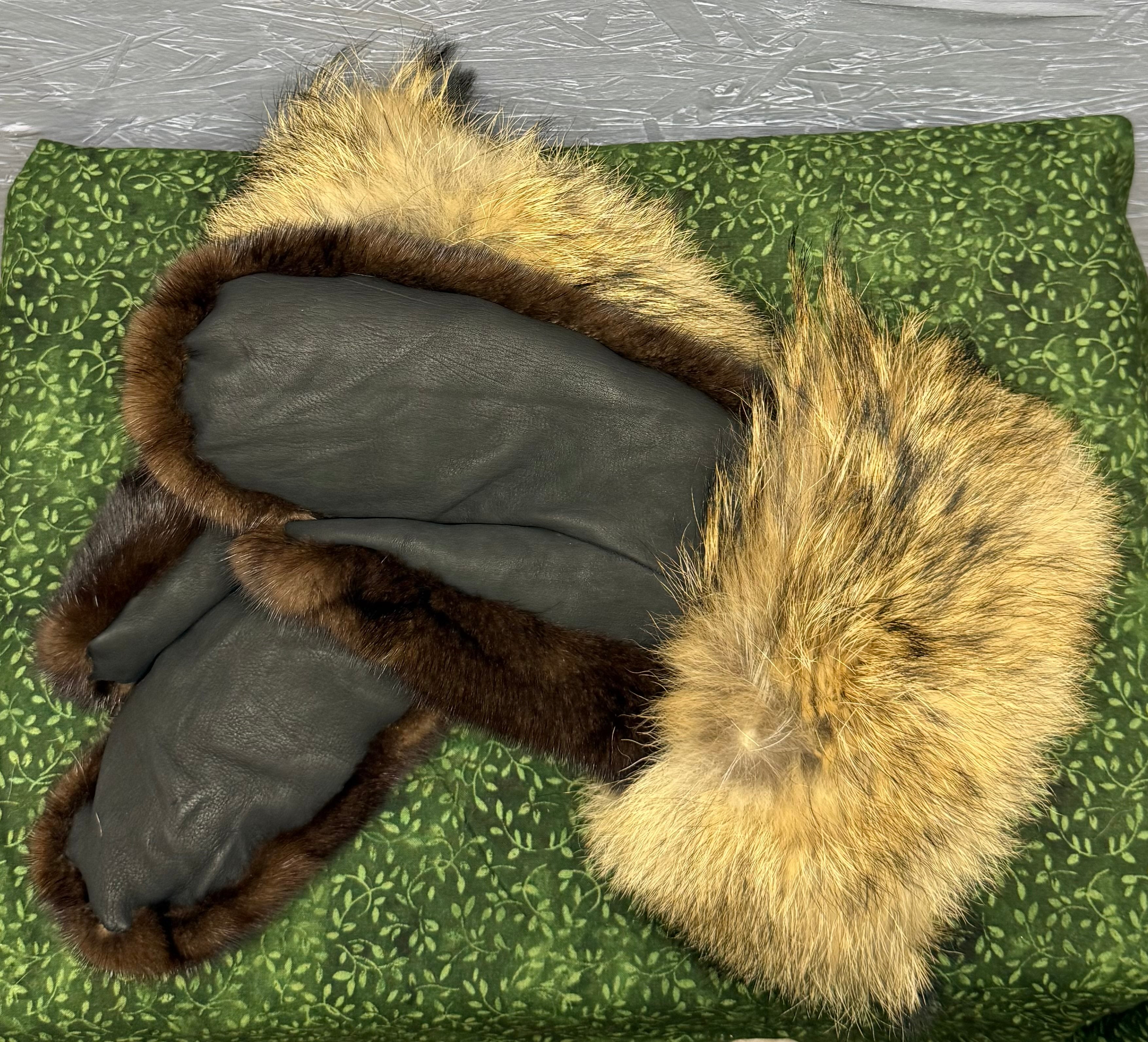 Mink and Coyote Mittens