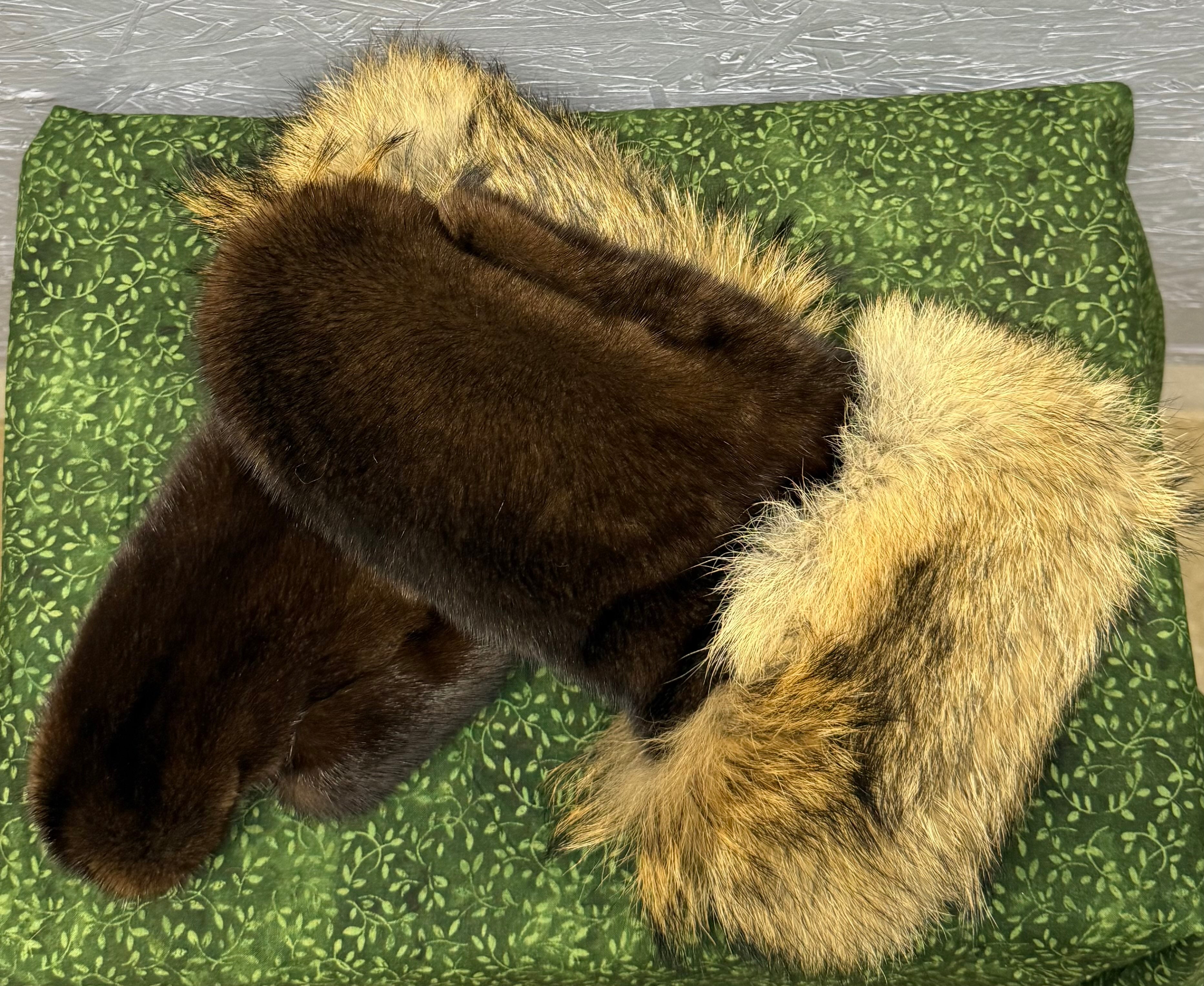 Mink and Coyote Mittens