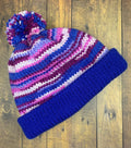 Blue and Purple Knit Hat
