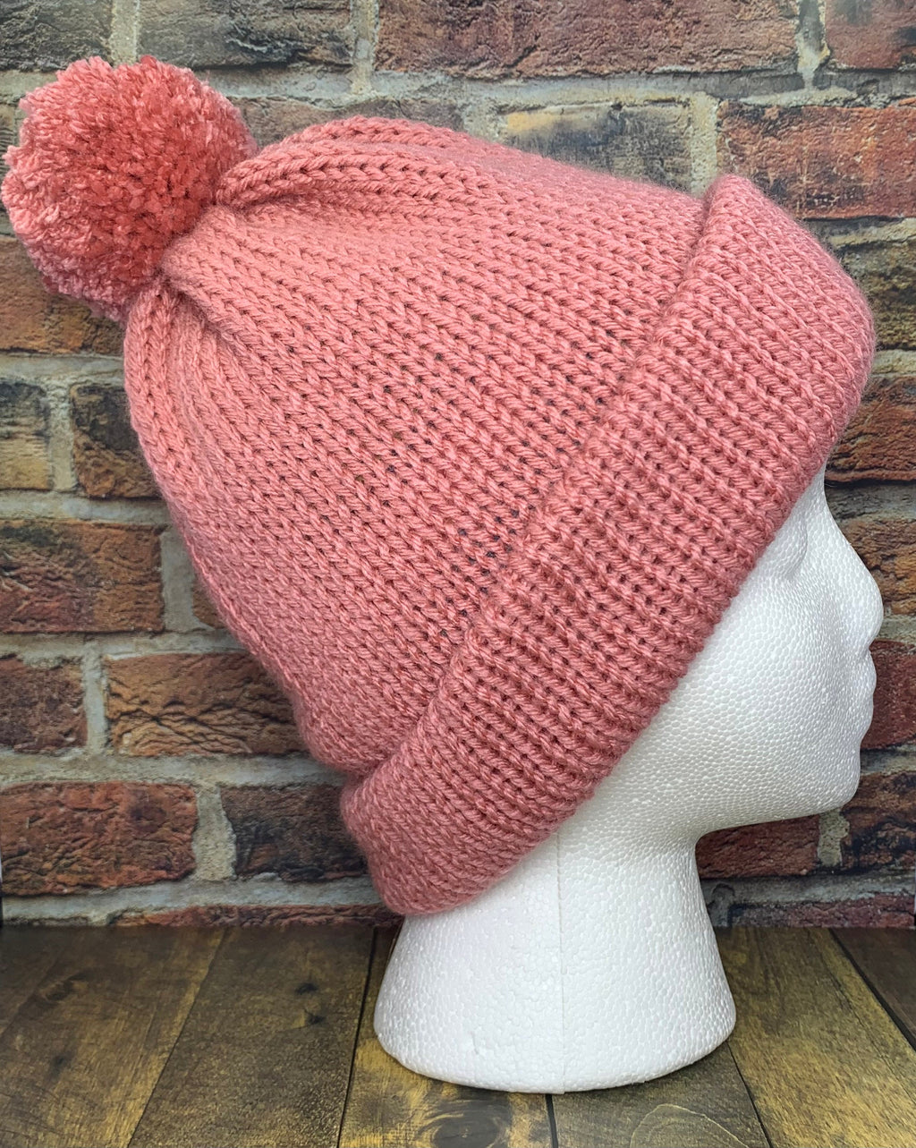 Pink and Bright Rainbow Knit Hat