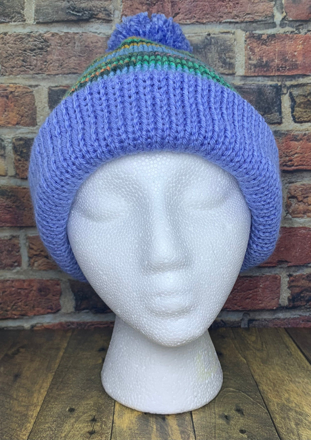Blue and Wildflower Knit Hat