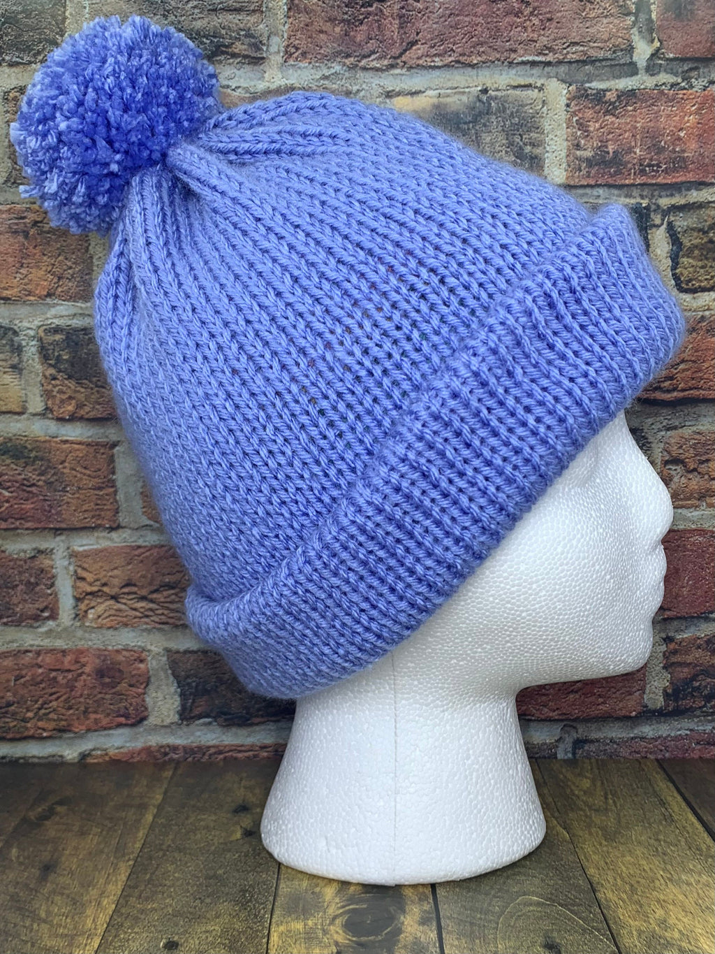 Blue and Wildflower Knit Hat