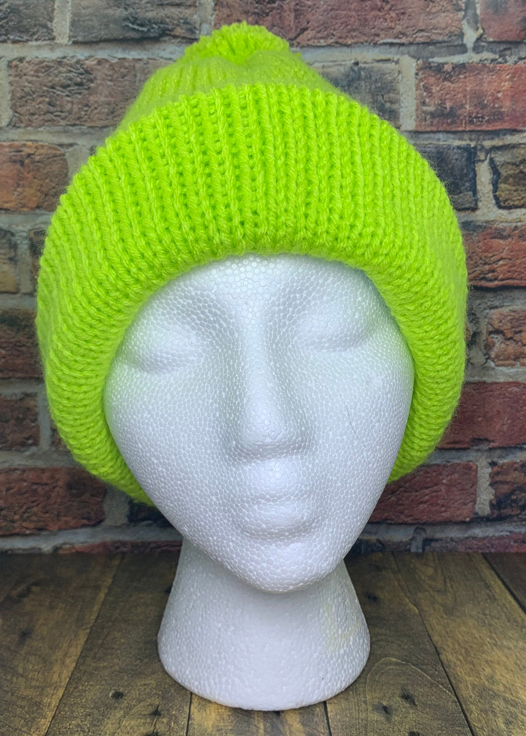 Green and Bright Rainbow Knit Hat