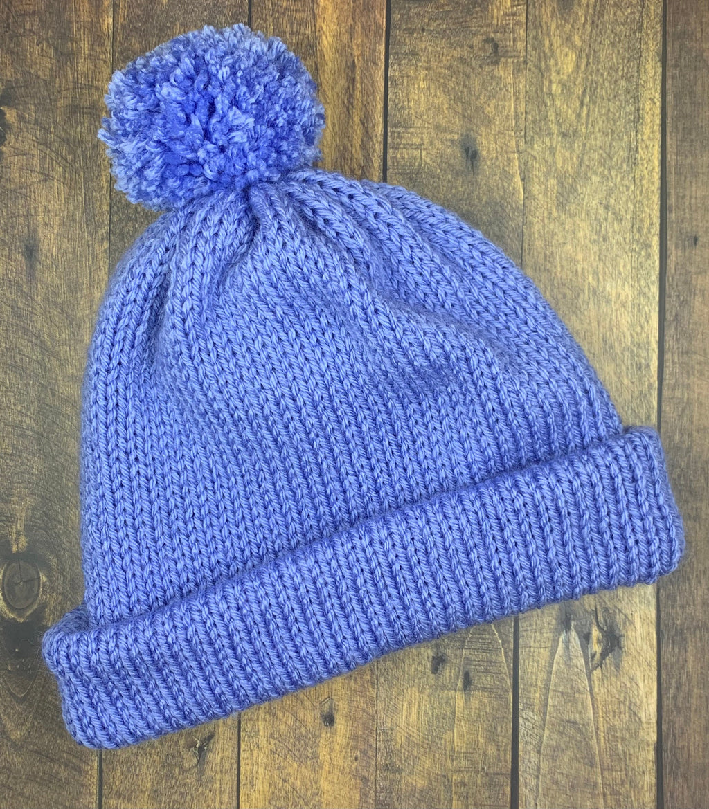 Blue and Wildflower Knit Hat