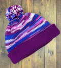 Purple and Blue Knit Hat
