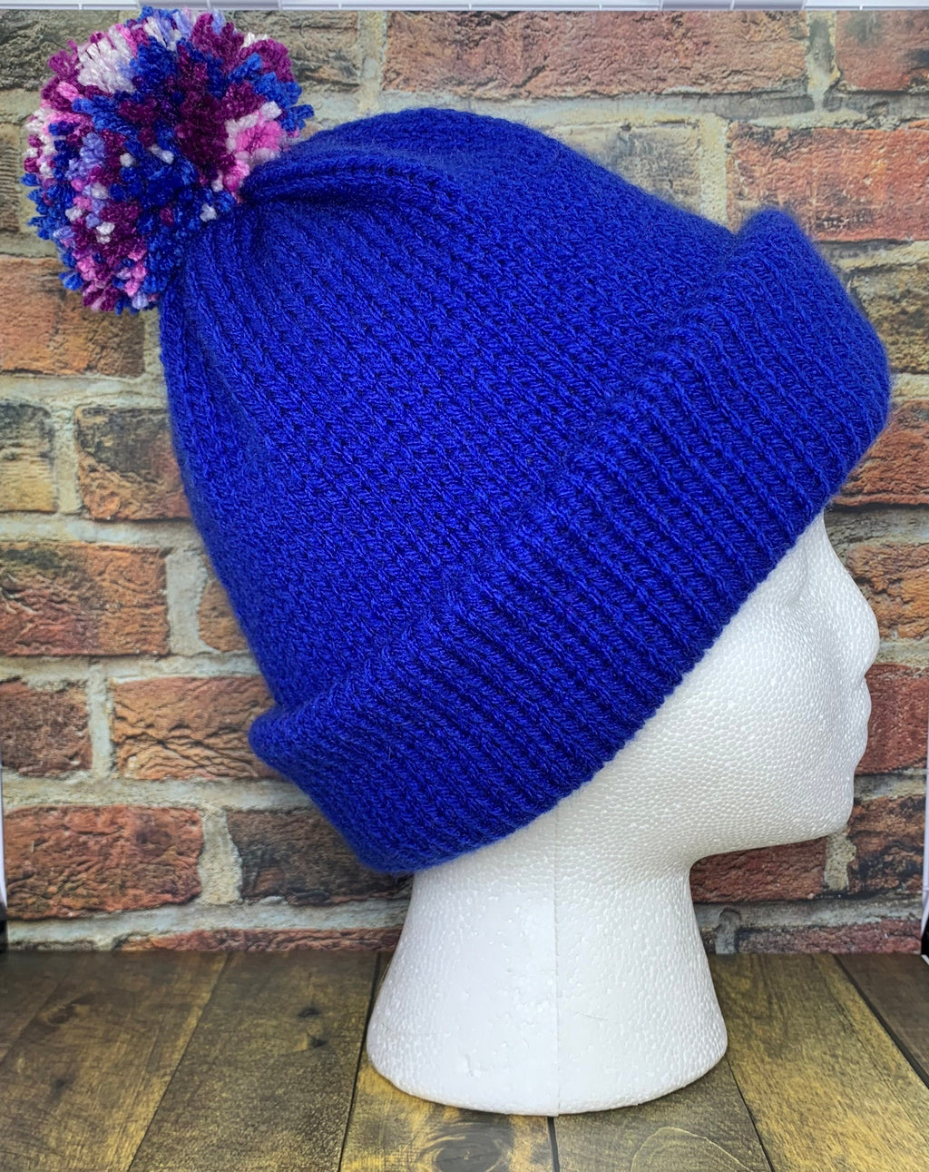 Blue and Purple Knit Hat