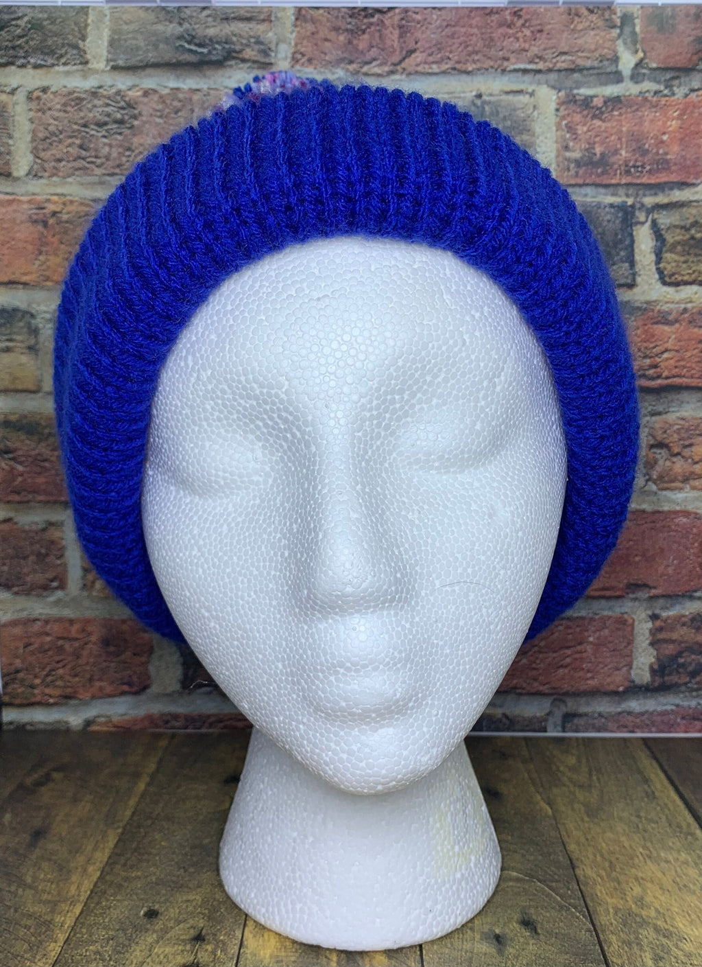 Blue and Purple Knit Hat
