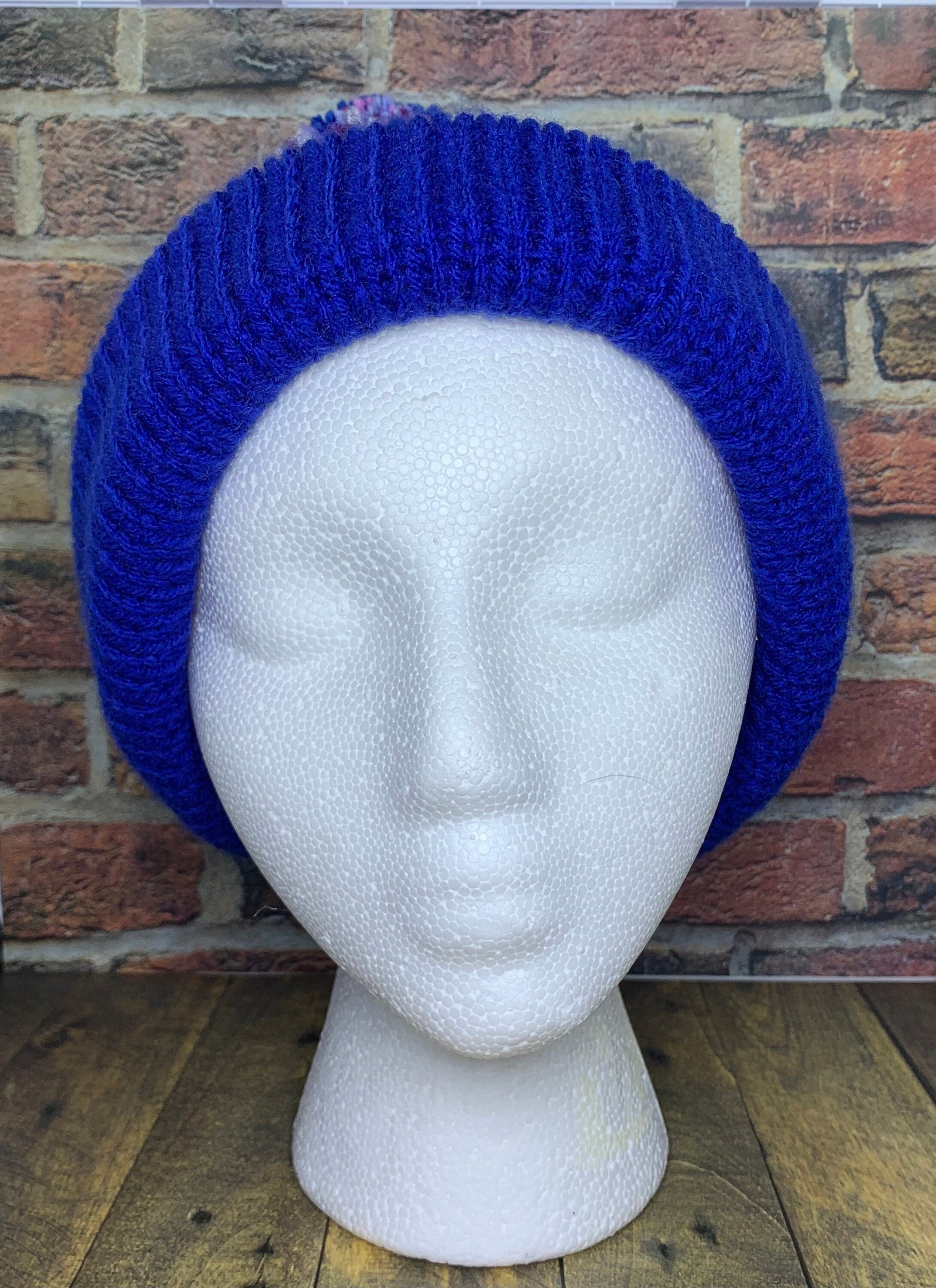 Blue and Purple Knit Hat