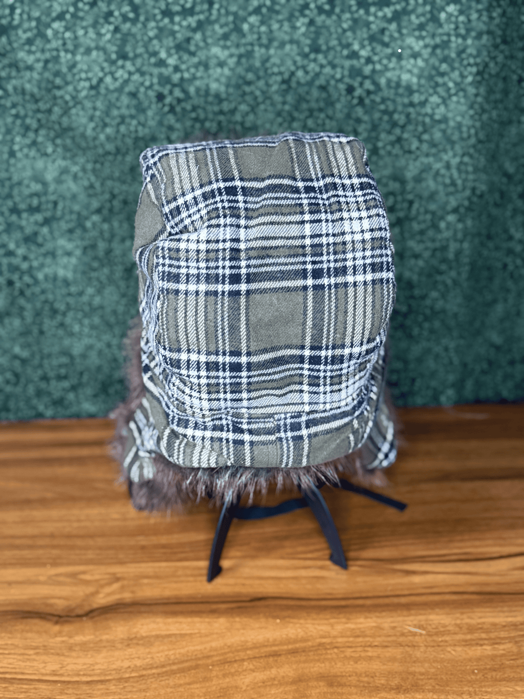 Green Plaid Beaver Bomber Hat