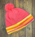 Pink and Sunset Knit Hat