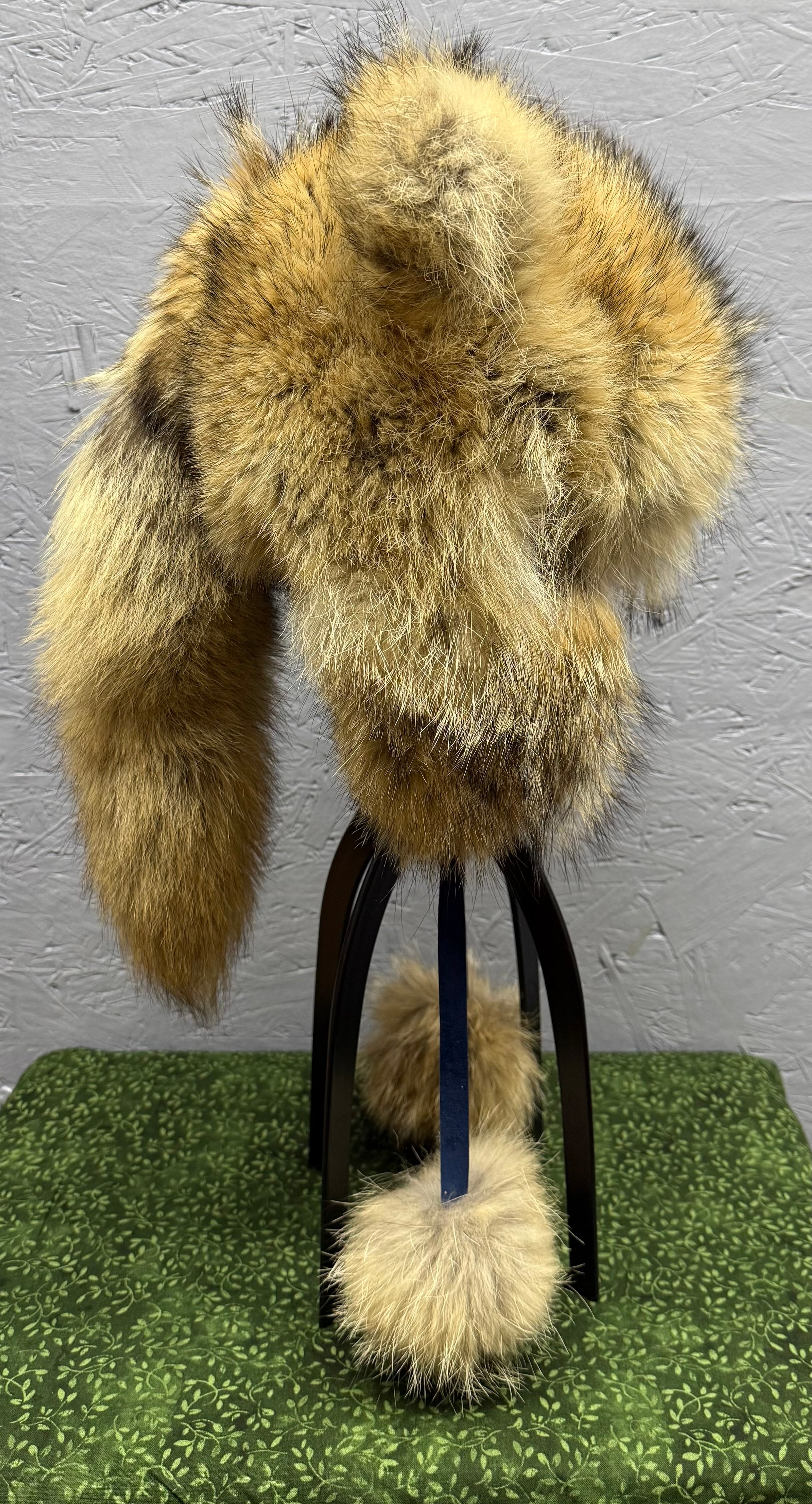 Coyote Adjustable Fur Ear Hat