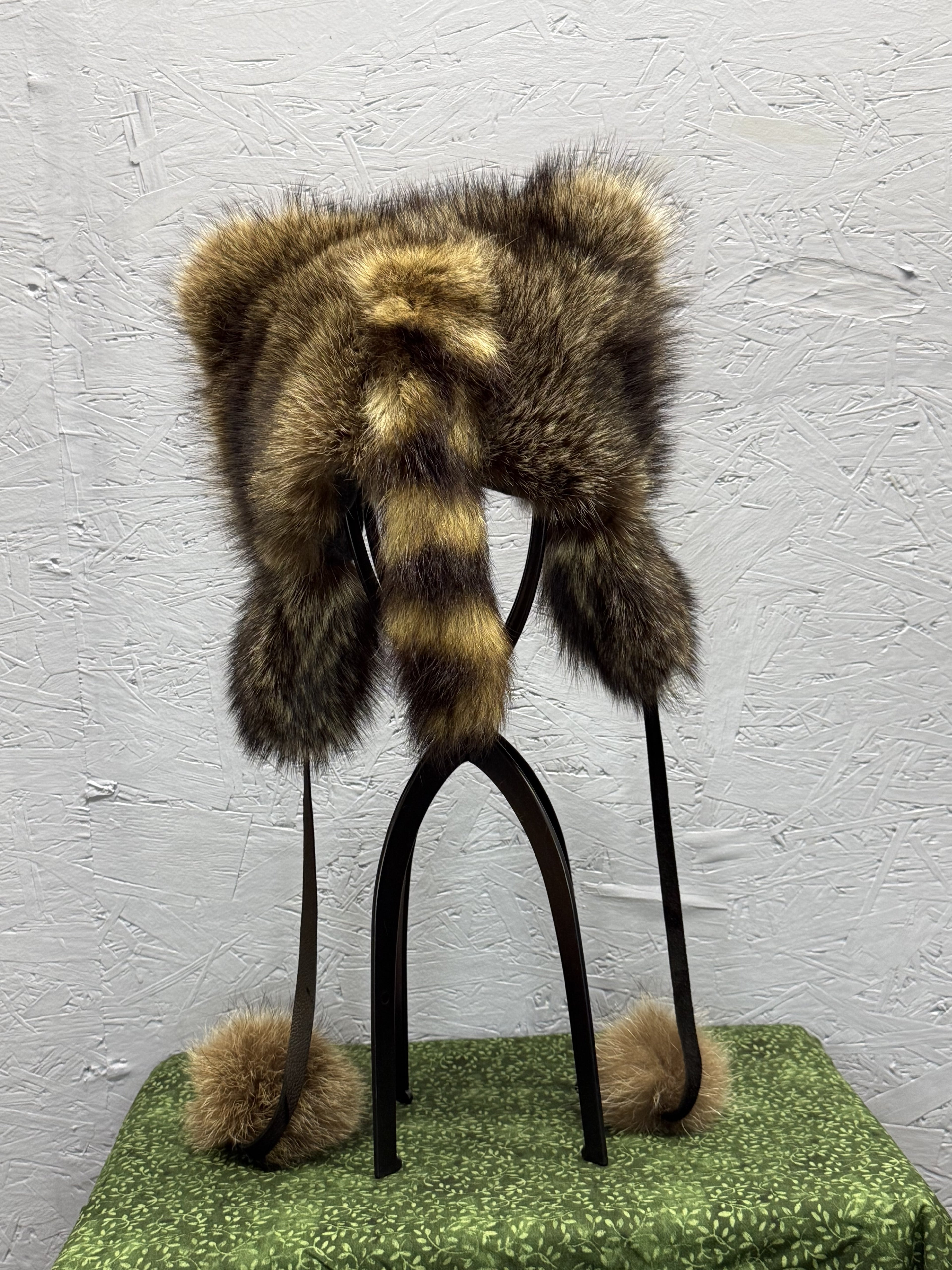 Raccoon Fur Ear Hat