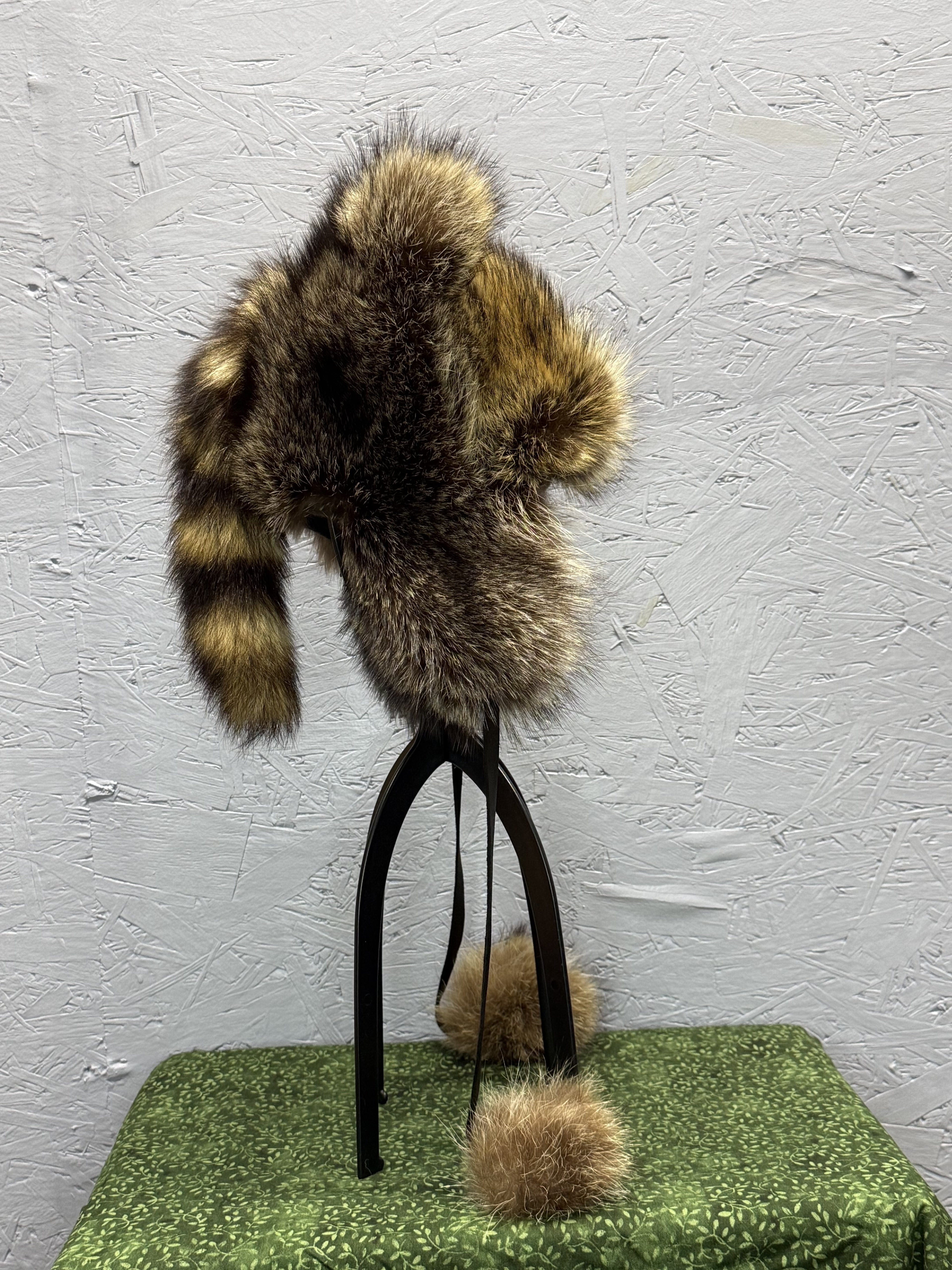Raccoon Fur Ear Hat